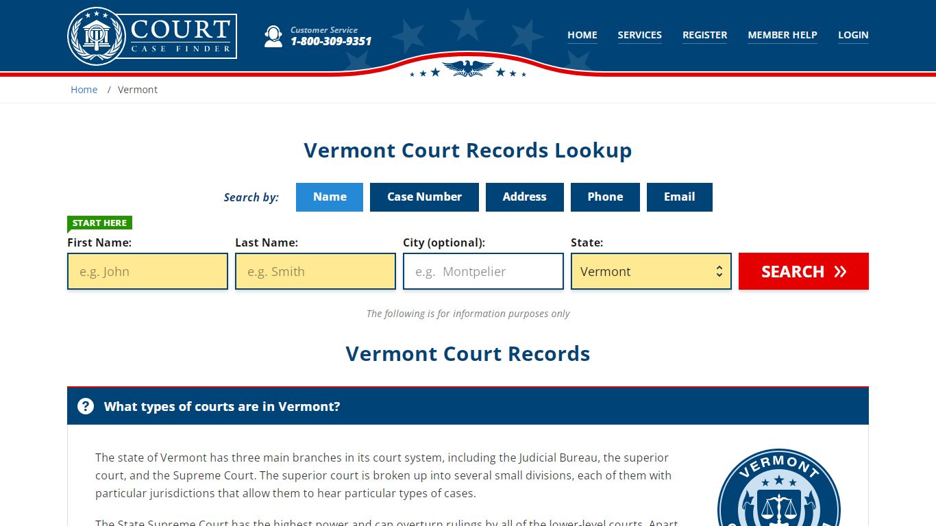 Vermont Court Records Lookup